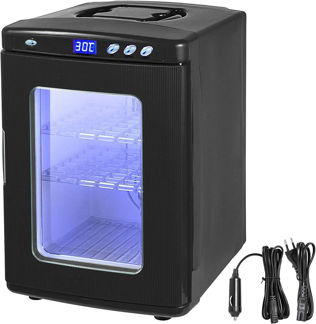 Black Reptile Egg Incubator 25L Capacity Mini Digital Cabinet Style with Heating and Cooling 5-60°C 12V/110V P17457