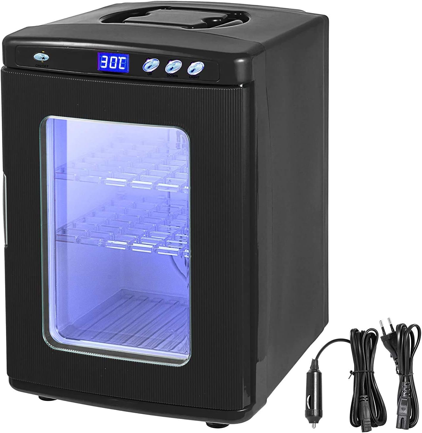 Black Reptile Egg Incubator 25L Capacity Mini Digital Cabinet Style with Heating and Cooling 5-60°C 12V/110V P17457