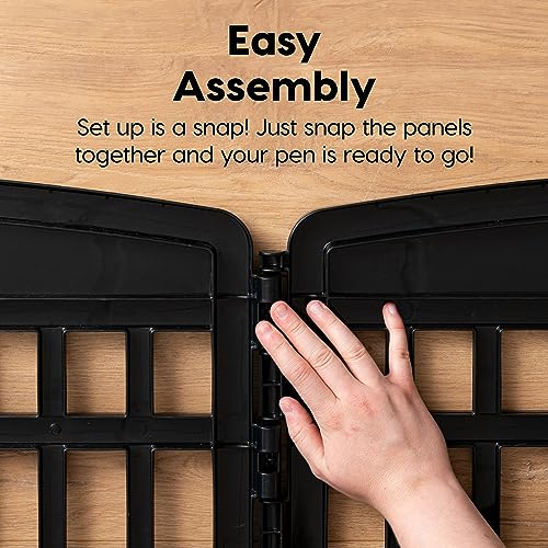 Black 8-Panel Dog Playpen with Door R880