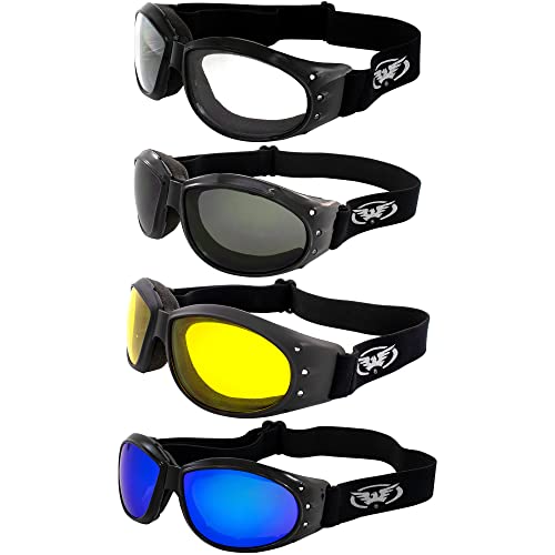 Padded Motorcycle Dirt Bike Riding Goggles Bundle M849
