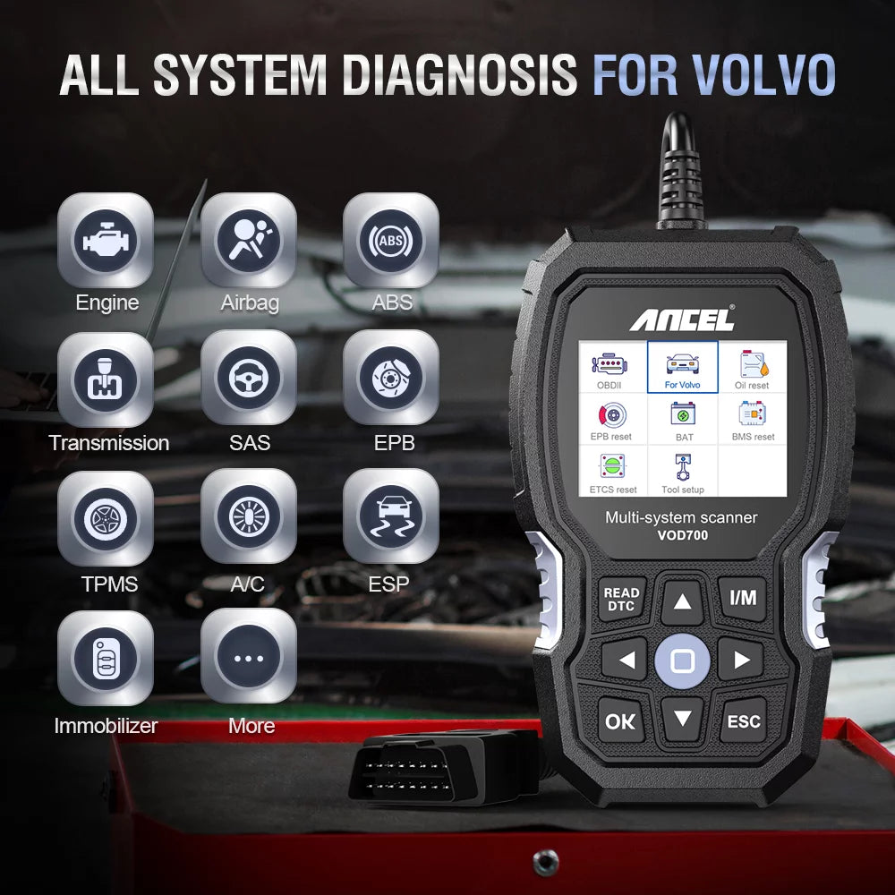 OBD2 Scanner for Volvo Vehicles Scan Full Systems Oil BMS EPB Reset ABS Bleeding Maintenance Service Car Code Reader Automotive Diagnostic Tool J435522