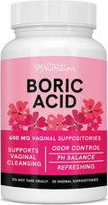 Boric Acid Suppositories 600mg Unscented 30 Count Z750