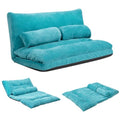 Beige Foldable Floor Sofa with 2 Pillows Y500