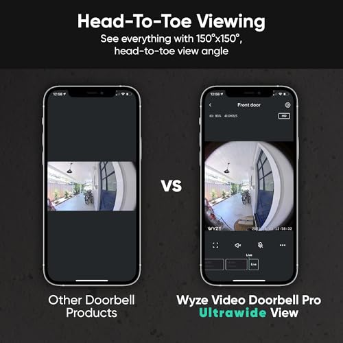 Wireless Video Doorbell Pro, 1440 HD Video, 2-Way Audio, Night Vision W343809