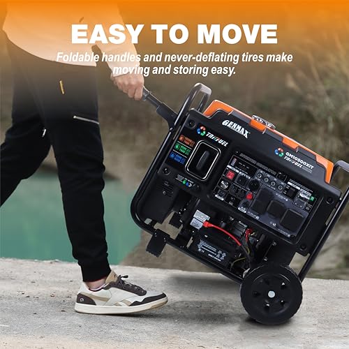 15000W Tri-Fuel Portable Generator with ATS, CO Sensor, Digital Display & 50A Output F84680