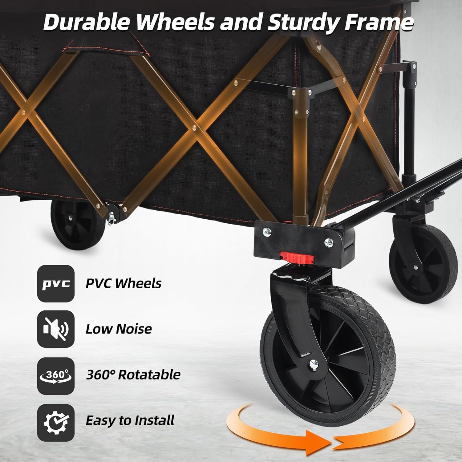Black Collapsible Folding Utility Wagon Cart W29331