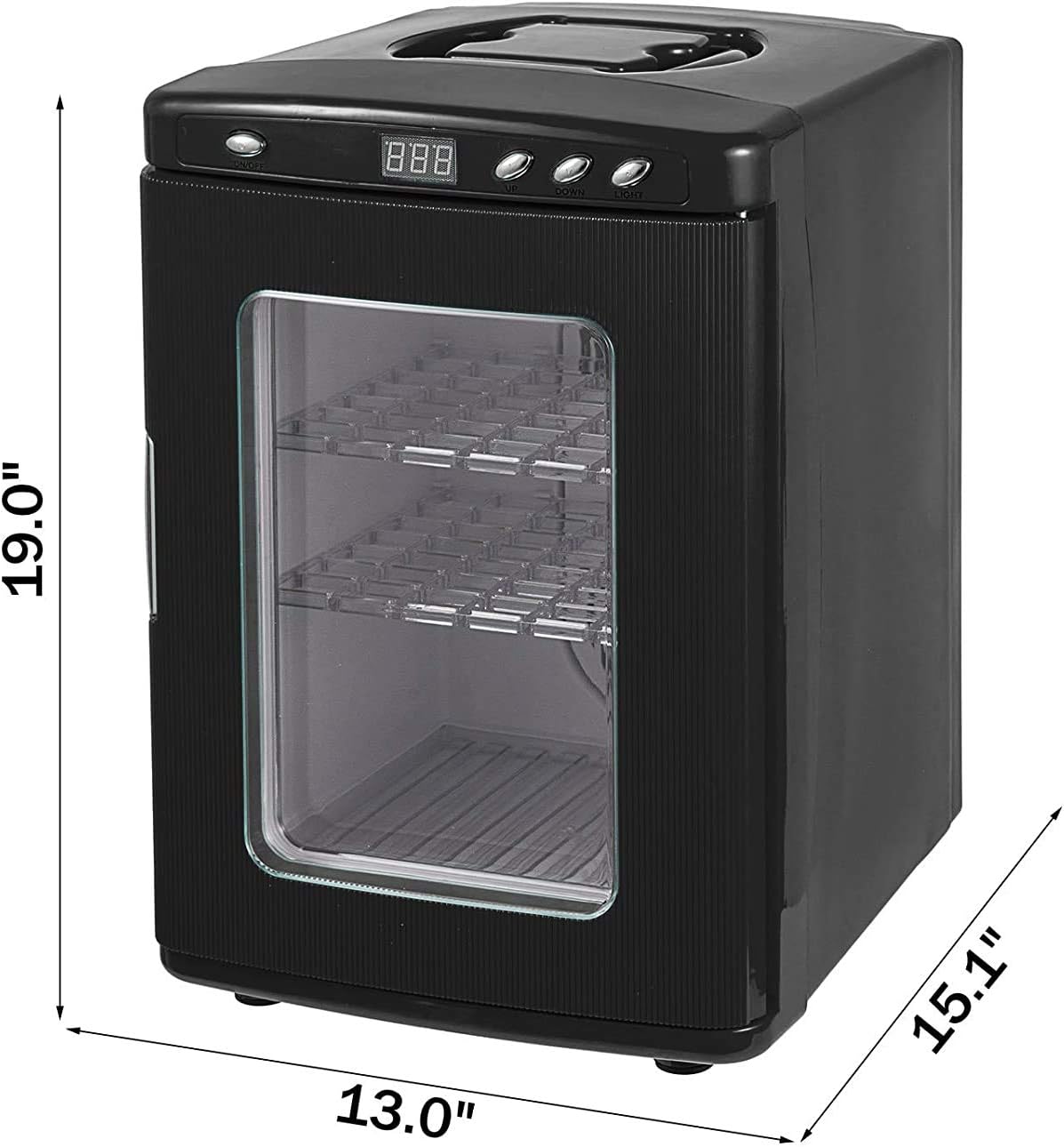 Black Reptile Egg Incubator 25L Capacity Mini Digital Cabinet Style with Heating and Cooling 5-60°C 12V/110V P17457