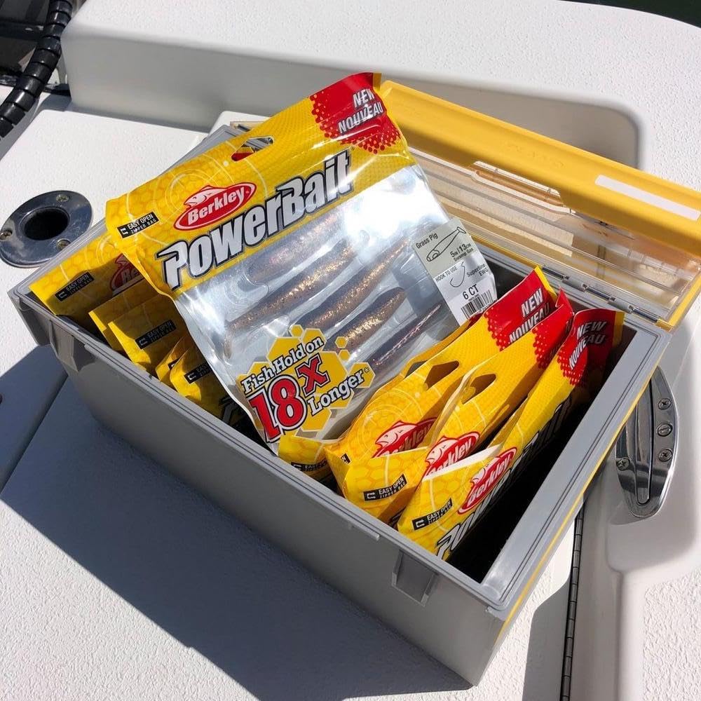 Clear and Yellow Rust-Resistant Waterproof Plastic Tackle Utility Box H585703