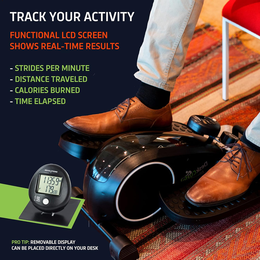 Black Compact Under Desk Elliptical Machine Z2655