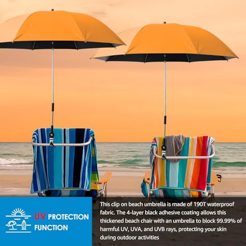 42 inches UPF 50+ Chair Umbrella with Universal Clamp X88889