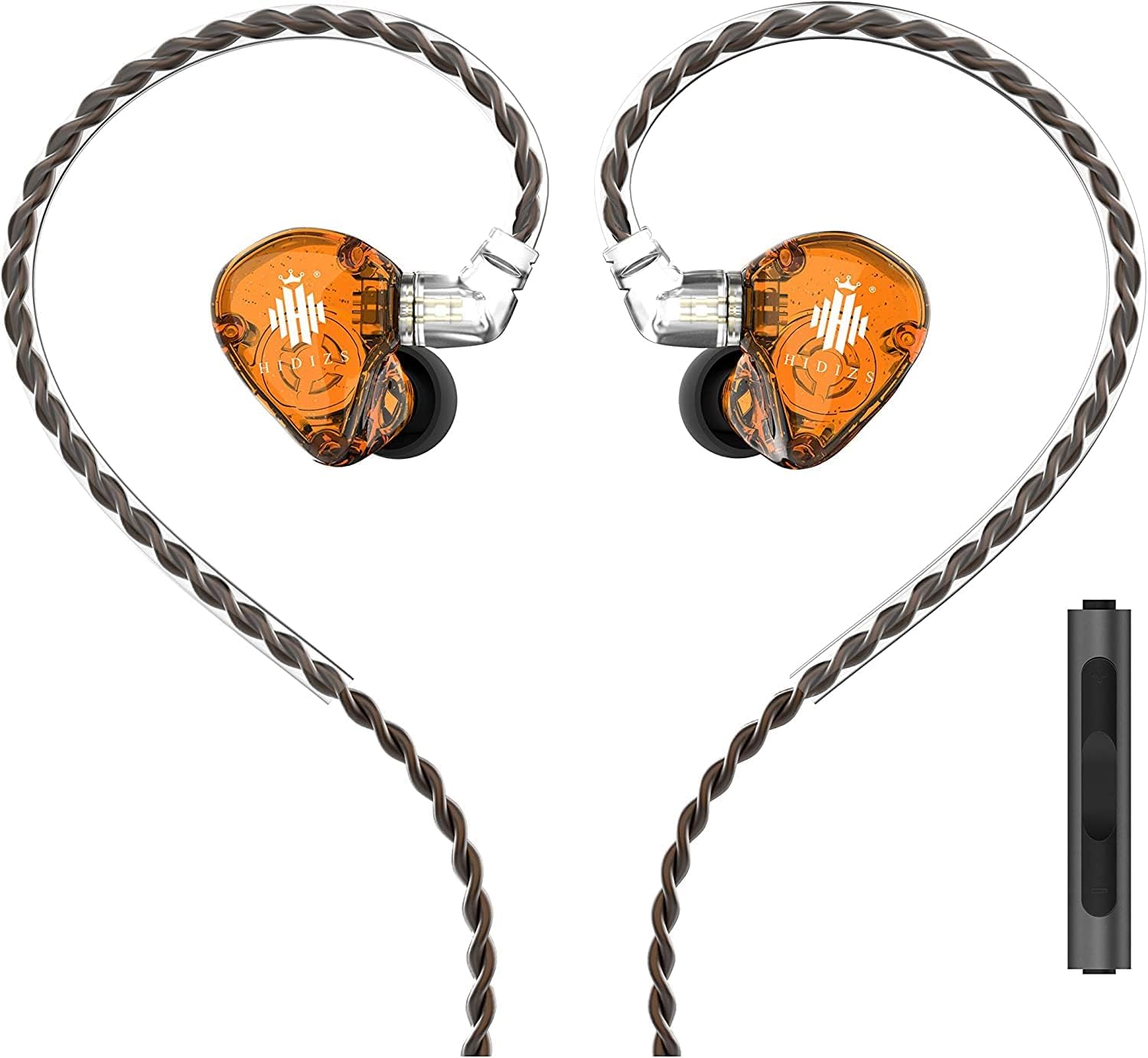 Black Polymer Diaphragm In-Ear Monitor Headphones with Detachable Cable C7091
