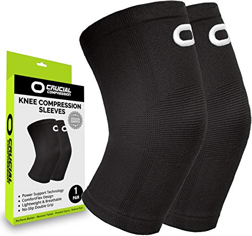Compression Knee Sleeve (1 Pair) Non-Slip Knee Support O89555
