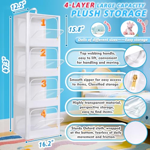 4-Tier Toy Bin for Plushies Storage S923956