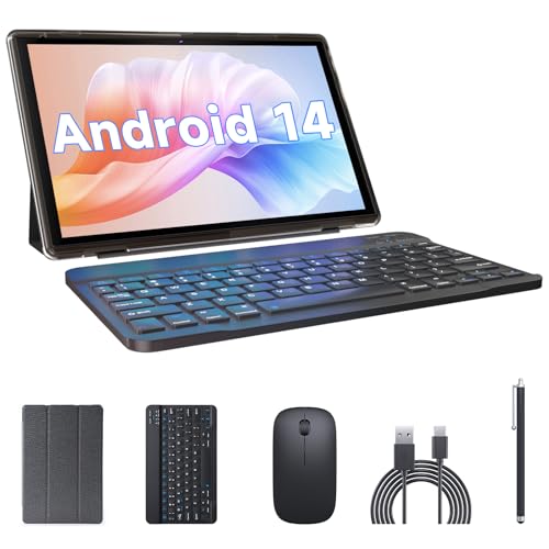 2 in 1 Tablet with Keyboard Case, 10 inch Android 14 Tablet, 6GB RAM+32GB ROM L501954