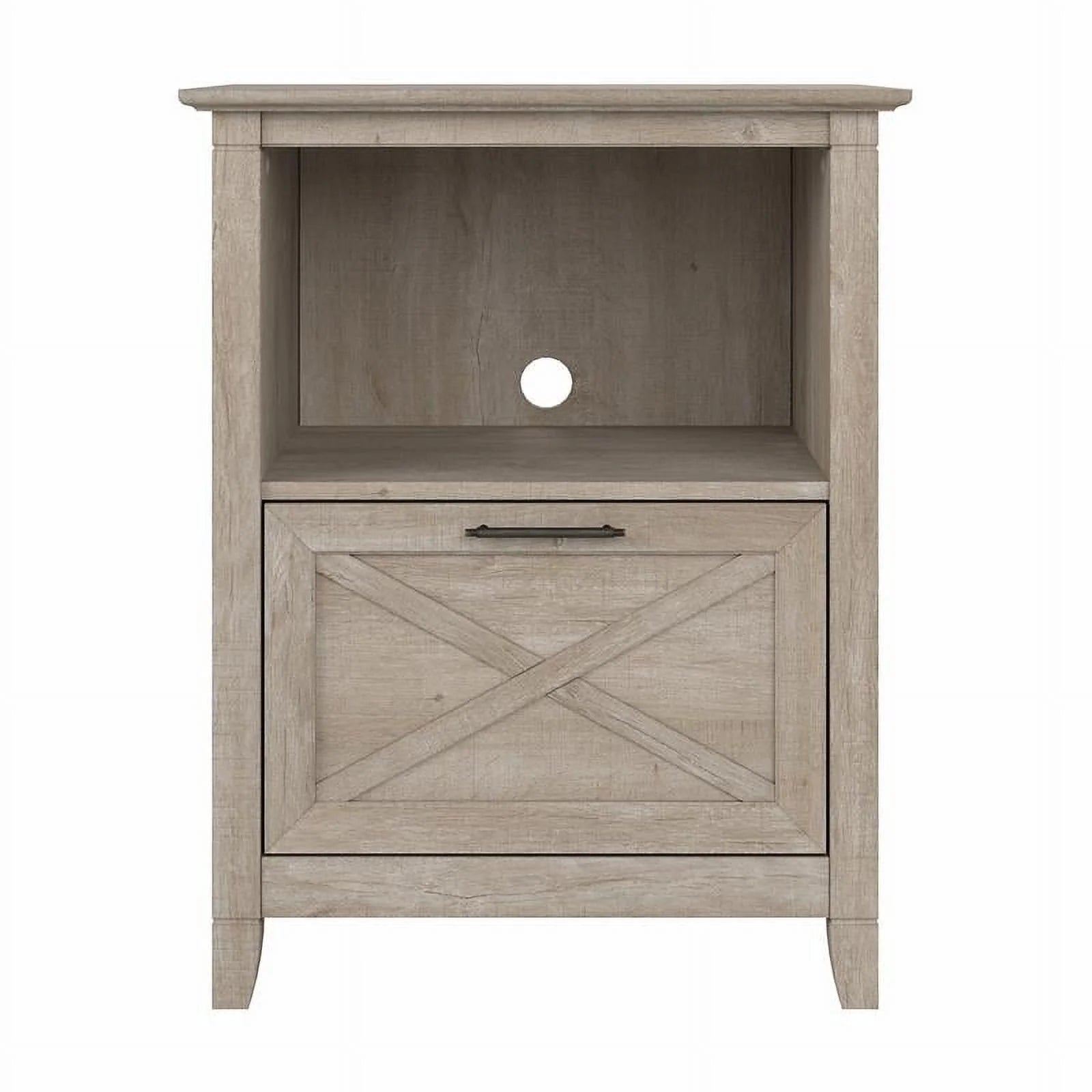 Washed Gray Lateral File Cabinet with Shelf Q9746