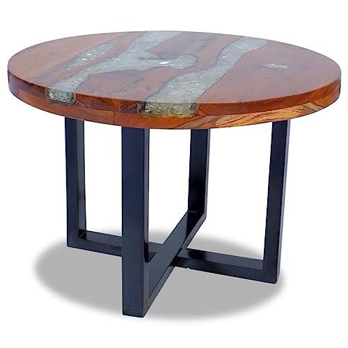 Teak Resin Round Coffee Table 23.6" Z633