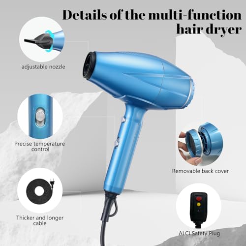 Black Hair Dryer with Diffuser and Concentrator Nozzle P3126