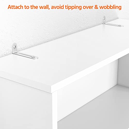 White Over The Toilet Storage Cabinet with Adjustable Shelves and Double Doors, 77 in H N5151