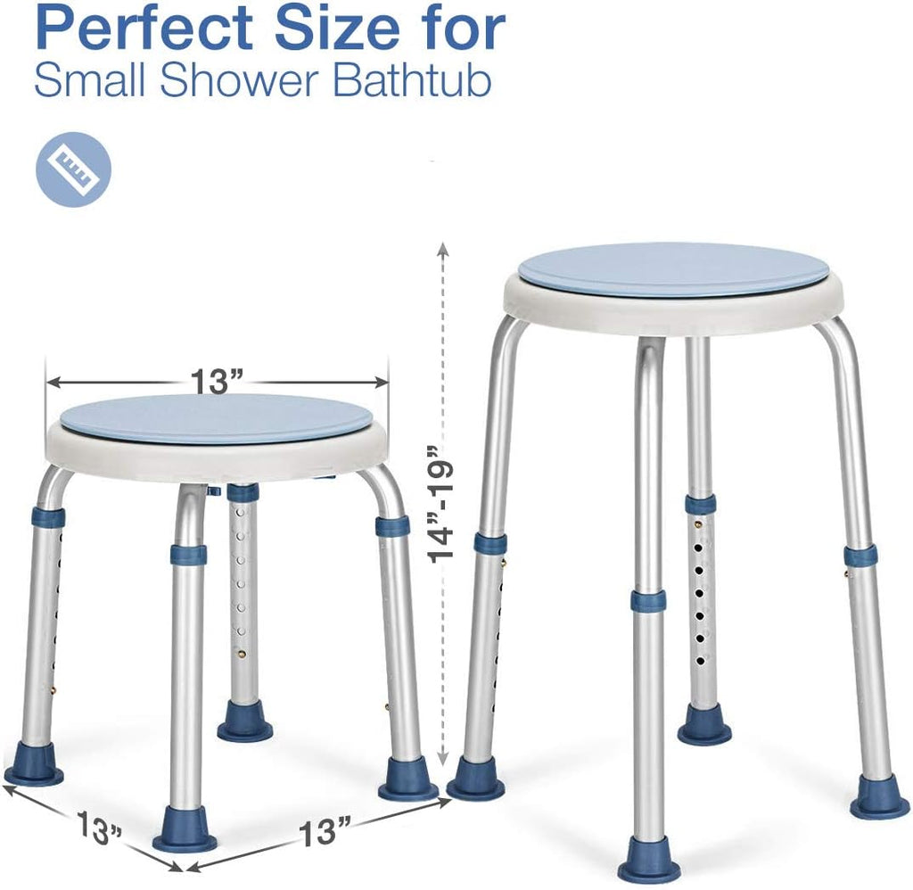 Rotating Adjustable Shower Stool with Waterproof Cushion Y540448