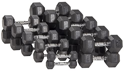 Rubber Coated Hex Dumbbell Weight Set G808125