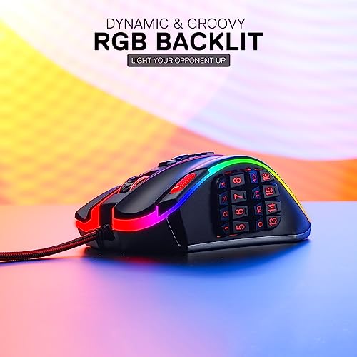 Optical Wired Ergonomic Gaming Mouse with 12 Side Buttons, 12,400 DPI W86171