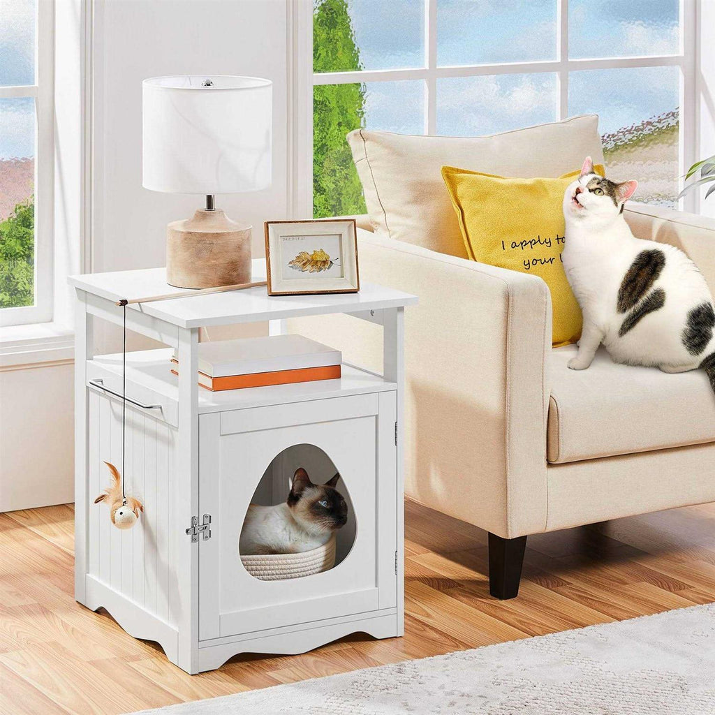 Box Furniture with Open Shelf Cat Litter Box J492233