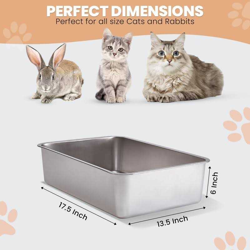Stainless Steel Cat Litter Box With High Sides A62218
