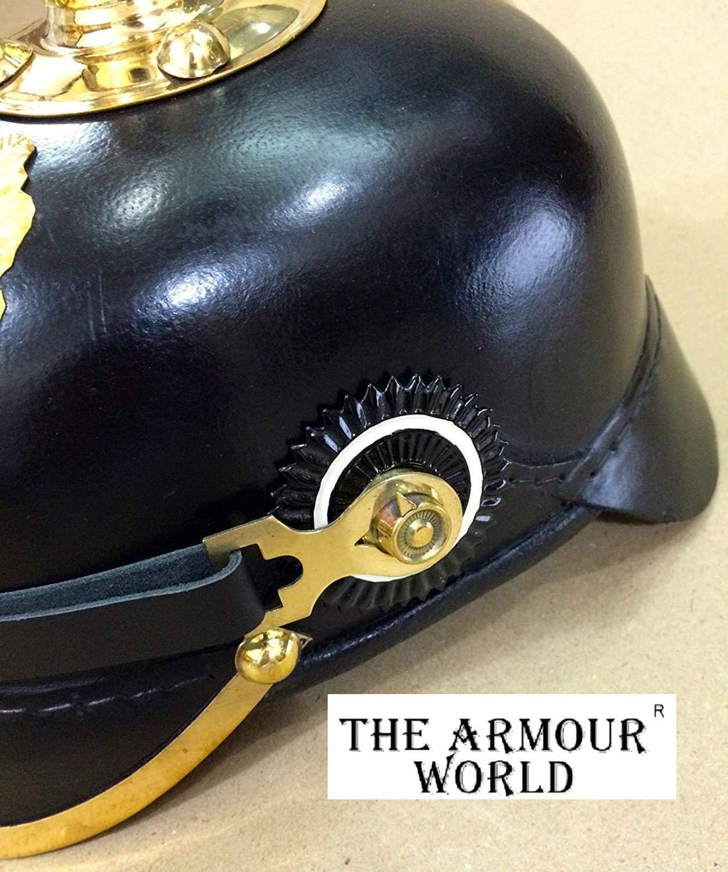 Leather Brass Spiked Military Helmet X220