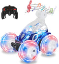 Remote Control Stunt Car with Colorful Lights & Music Switch, Rechargeable (Bule) M467