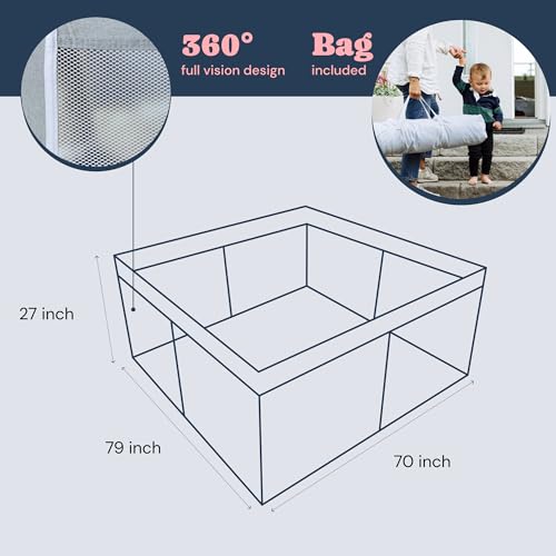 Extra Large 79”×70” Grey Playpen U439