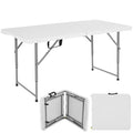 4 FT Heavy Duty Plastic Folding Table with Carrying Handle A39996