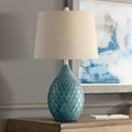 Sea Foam Blue Green Ceramic Table Lamp 24.75" High J856360