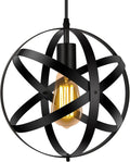 Industrial Black Metal Globe Pendant Light T14746