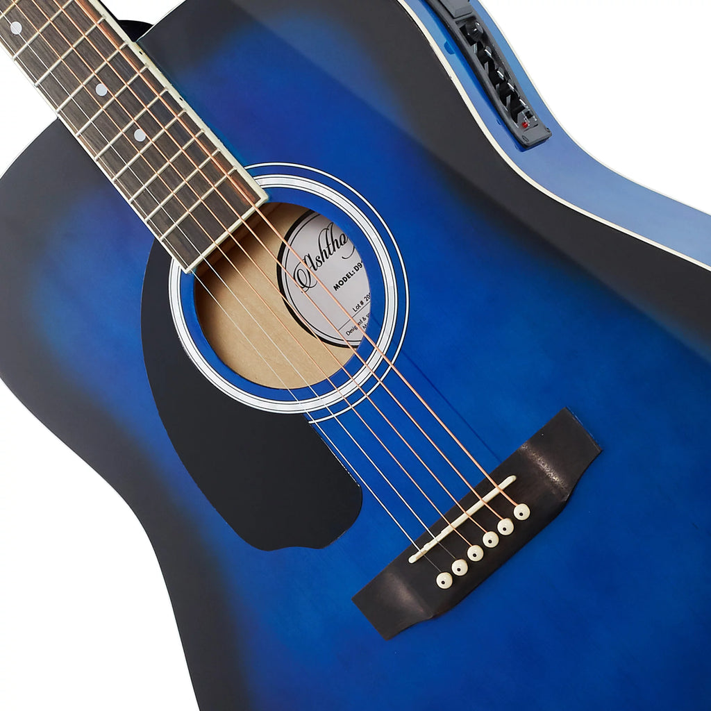 Blue Left-Handed Full-Size Dreadnought Acoustic Electric Guitar L96203