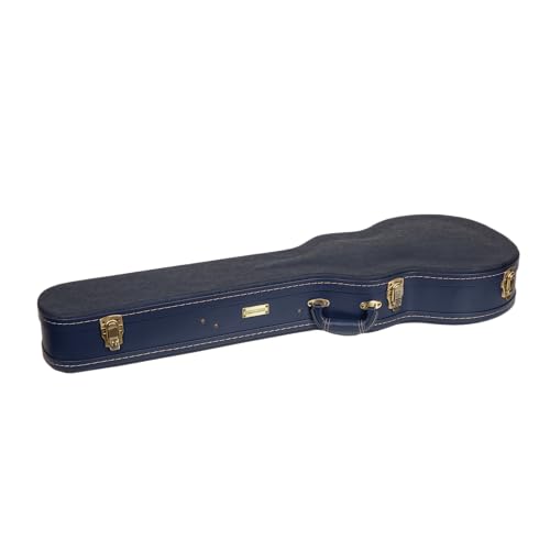 Carved Smoke Blue Wooden Hardshell Guitar Case R894
