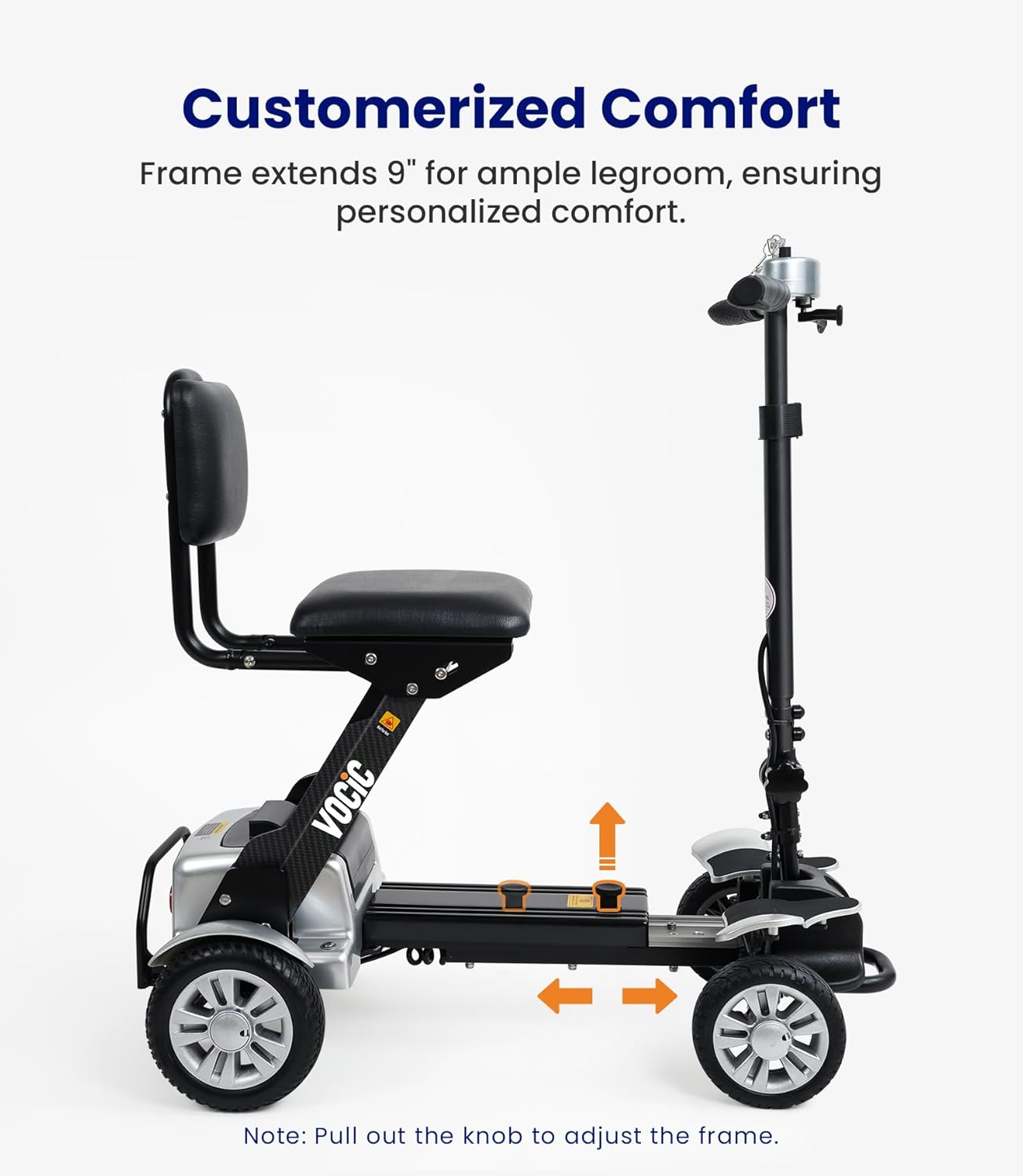 Mobility Scooter Carbon Fiber Lightweight 4 Wheel Electric Scooter with Seat B379172