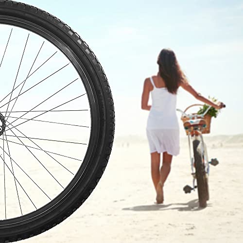 2 Pack 26" x 2.125" Beach Cruiser Bike Tires Black Wall/White Side Wall L489