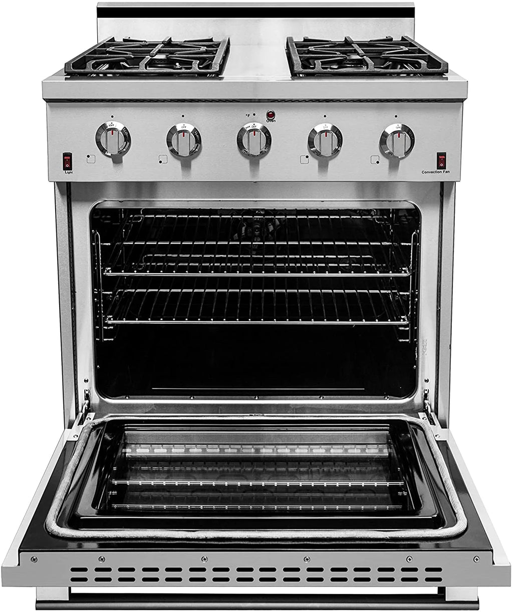 30" Stainless Steel Natural Gas Range with 4.5 cu.ft. Convection Oven N4110