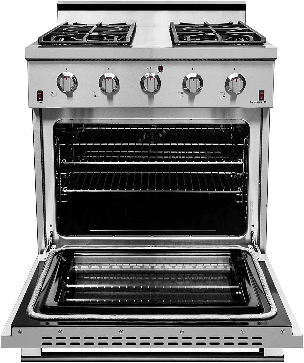 30" Stainless Steel Natural Gas Range with 4.5 cu.ft. Convection Oven N4110