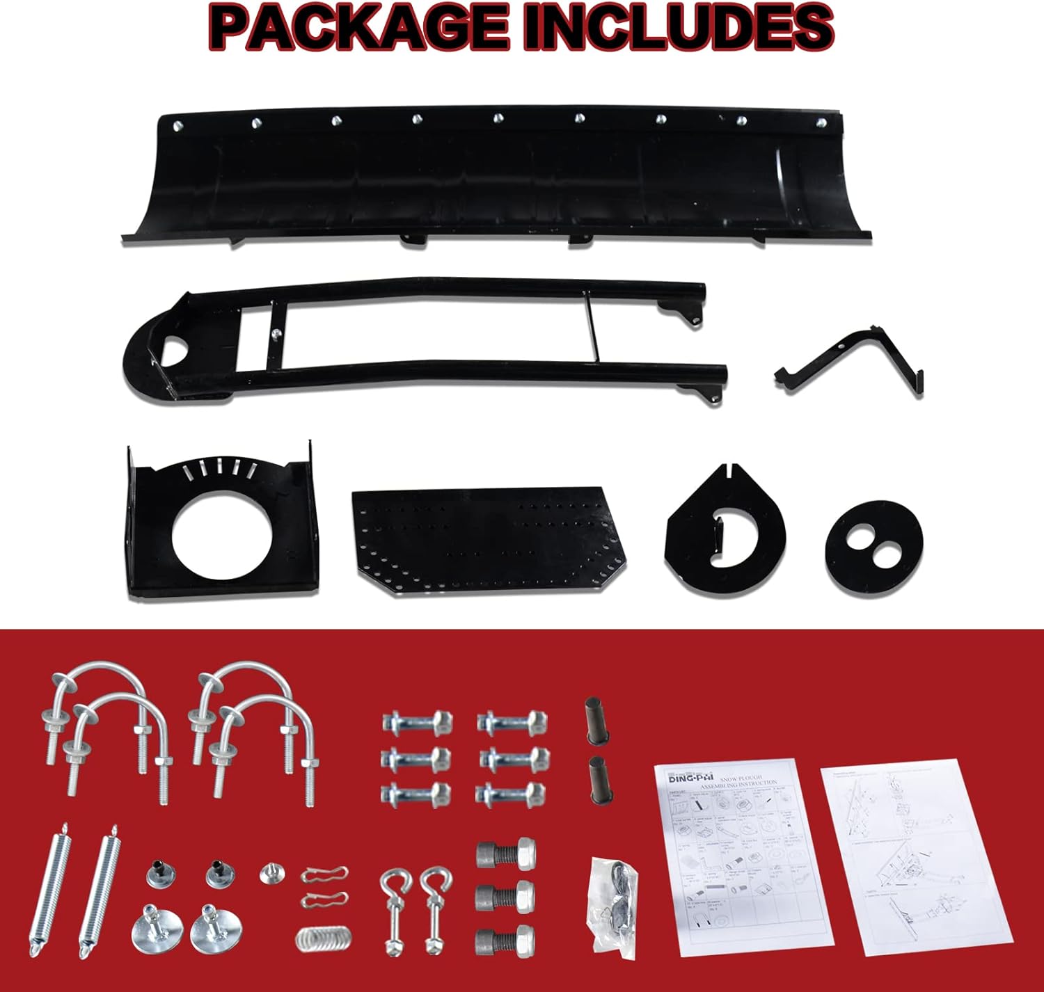 45 Inch Heavy Duty Universal Snow Plow Kit Black B584