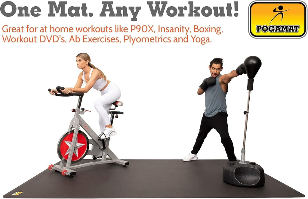 Large Exercise Mat 6 ft X 6 ft X 1/4" Thick Workout Mat R4173