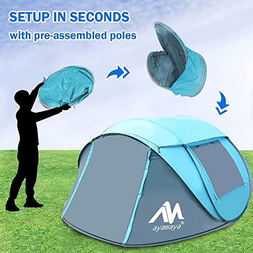 4 Person Pop Up Instant Tents with Removable Rainfly P9796
