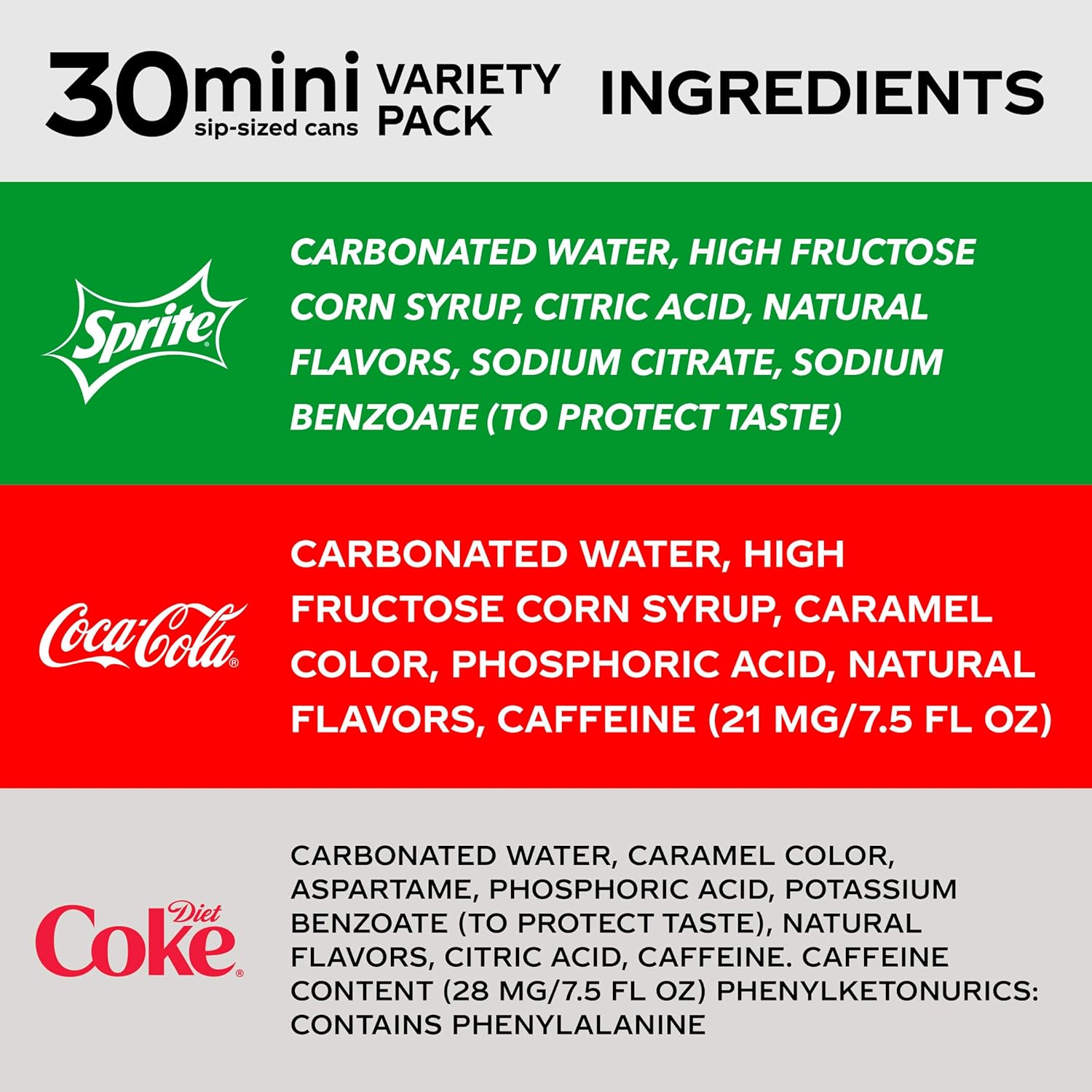 Mini Can Variety Pack, 7.5 Fl Oz, Pack Of 30 V372