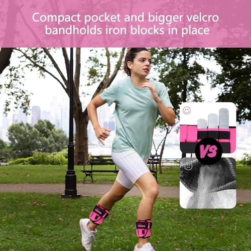 Adjustable 1 pair Ankle Weights 1 2 3 LBS Metal Block with Separate Pockets D8337