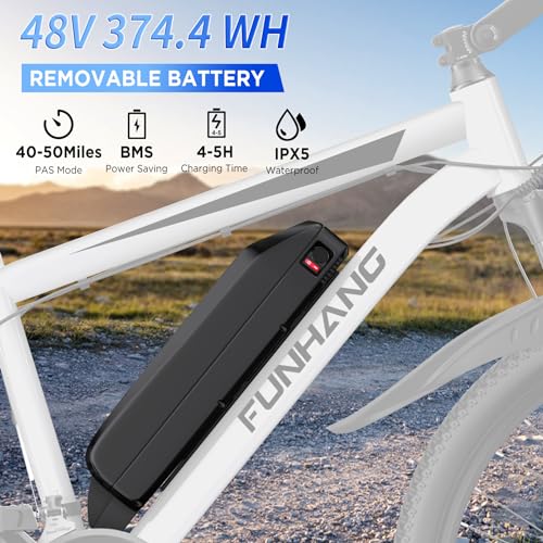 26'' 1000W Peak Electric Mountain Bike with 48V 374.4WH Removable Battery K308