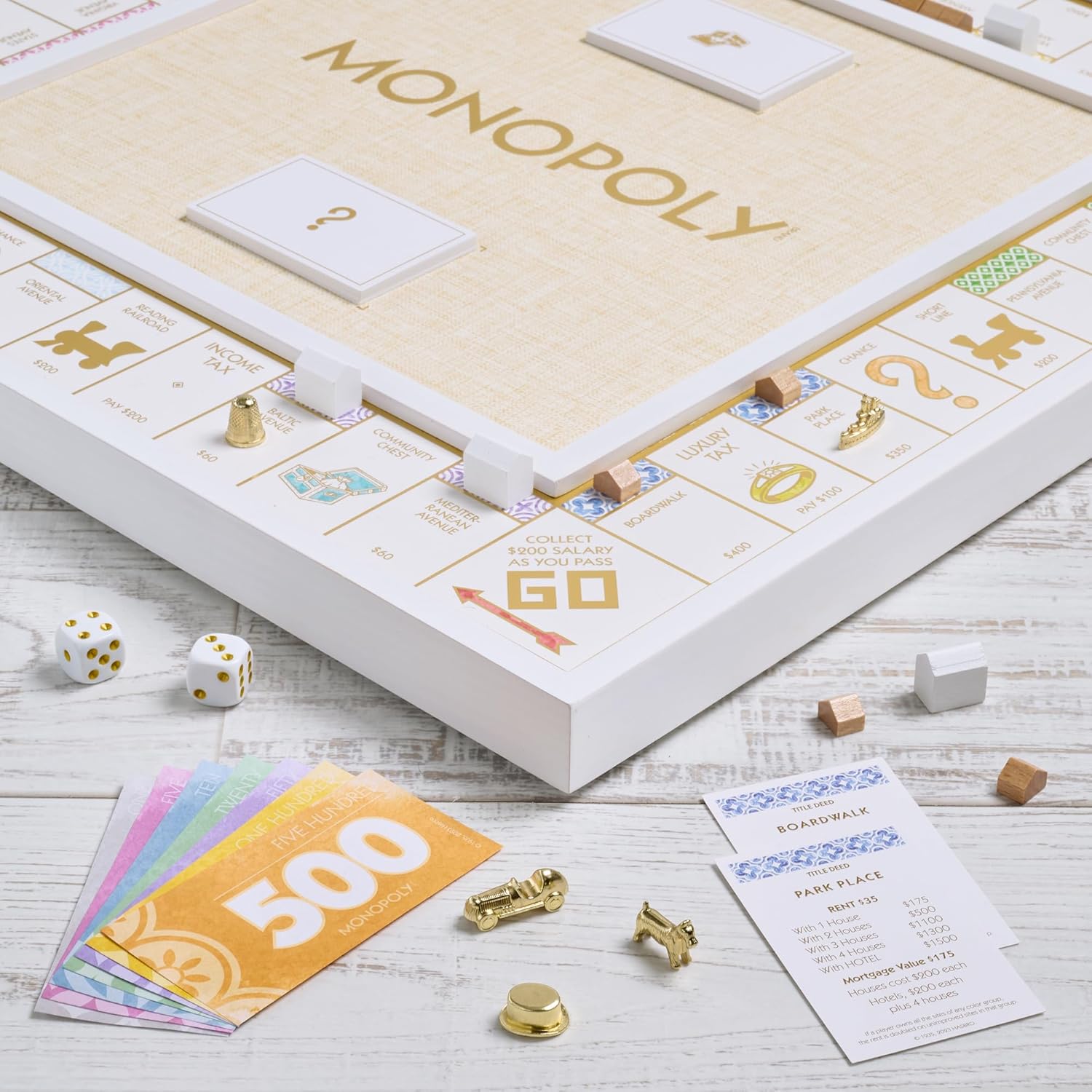 Monopoly Bianco Edition with Wood Game Board C2492
