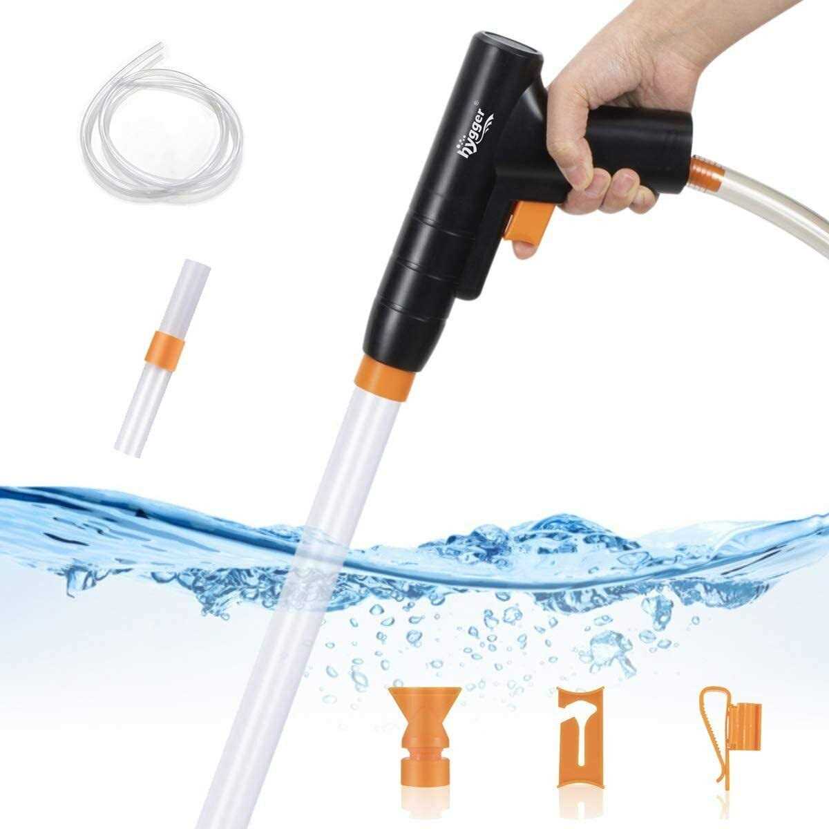 Aquarium Gravel Cleaner with Air-Pressing Button Fish Tank Sand Cleaner Kit Siphon Vacuum Cleaner E398536