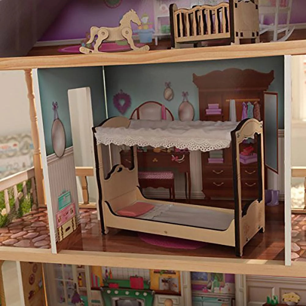 Classic Wooden Dollhouse with 14 Accessories Q816722