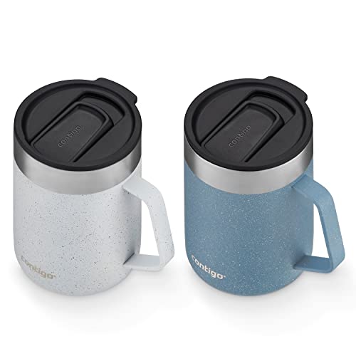 14oz Stainless Steel Vacuum-Insulated Mug with Handle and Splash-Proof Lid B654255