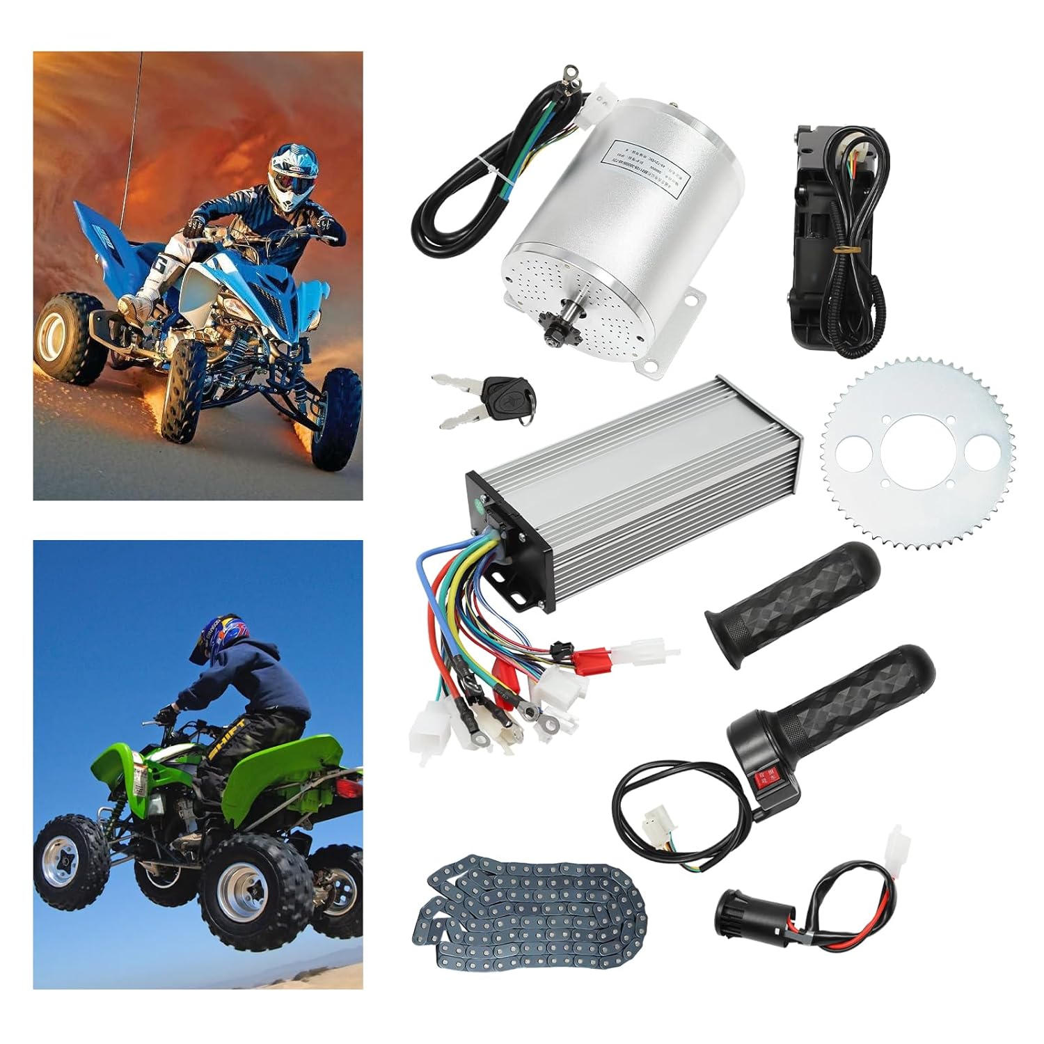 48-72V 3000W Brushless Motor Kit with Controller & Throttle U3093